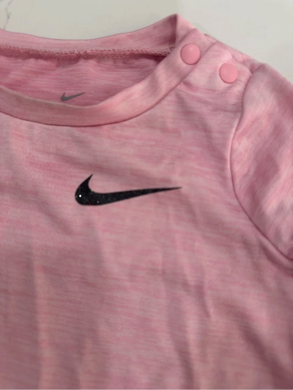 Nike Dri-FIT Baby Girls’ 9M Pink Long-Sleeve Top & Black Leggings Set
